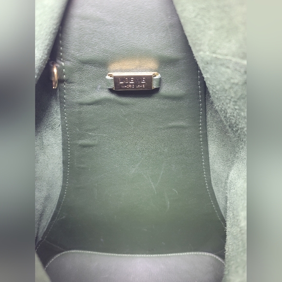 Loewe Dark Green Backpack with Gold Details - Picture 11 of 13